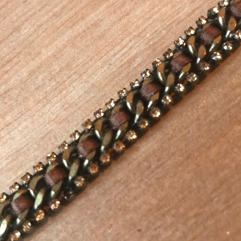 Antique gold and brown bracelet with amber stones